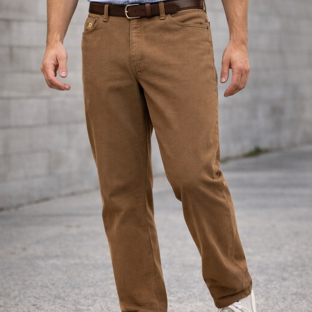 Duck Head 1865 Pocket Pants Mens 42x30 Brown Classic Straight Fit Casual